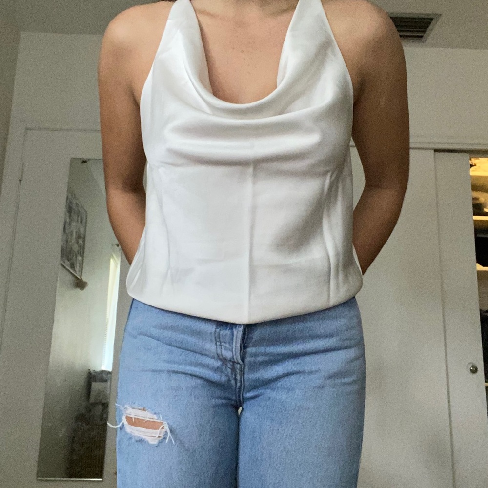 White Silk Top